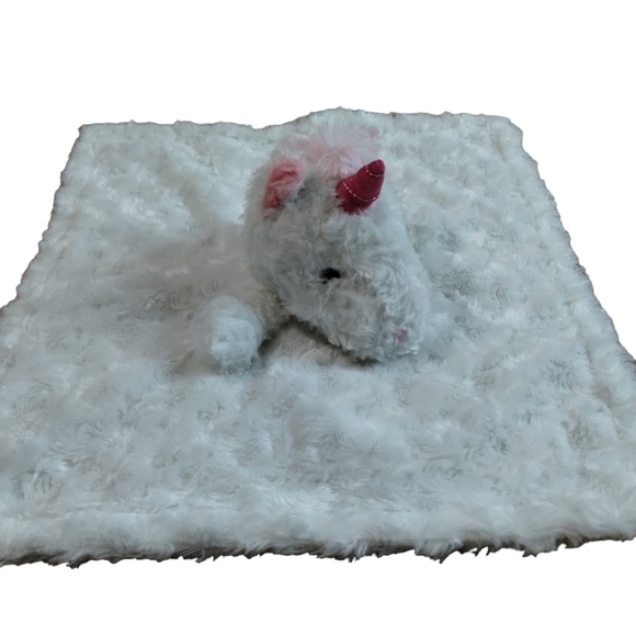 Manhattan Kids LLC Unicorn White & Pink Security Blanket Lovey Plush - Picture 2 of 12